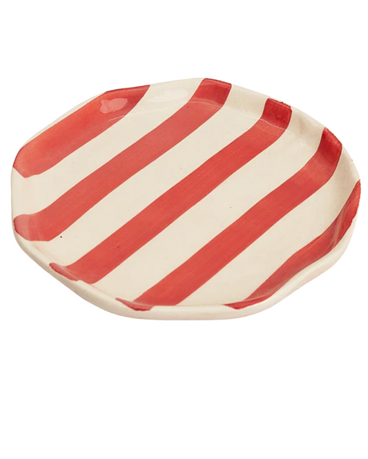 Red Stripe Edit Dessert Plate | Set of 2