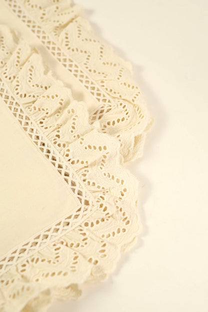 Delicate Schiffli Trim Placemats | Set of 2