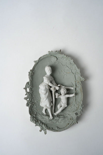 Victorian Bisque Porcelain Wall Plaque