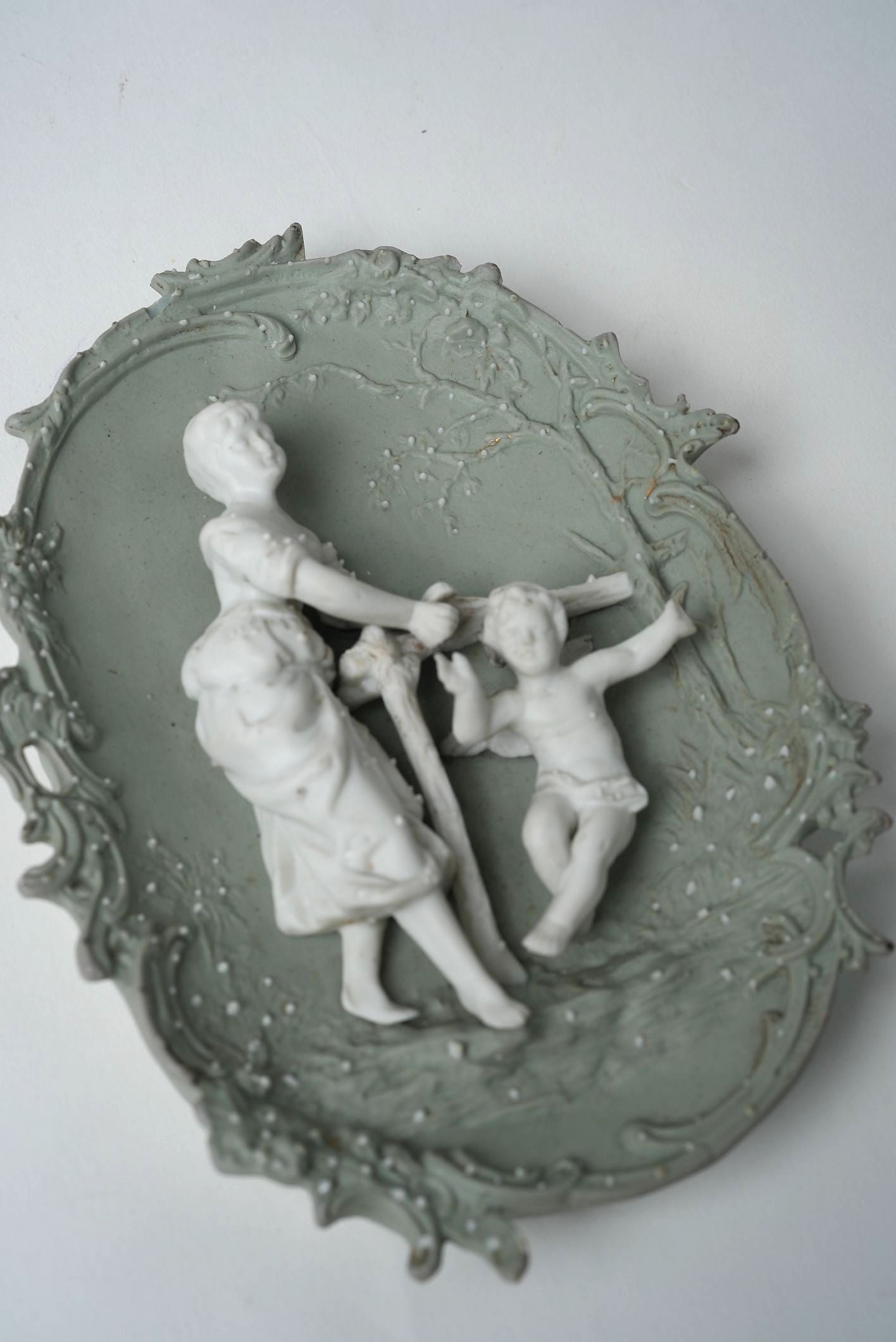 Victorian Bisque Porcelain Wall Plaque