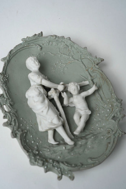 Victorian Bisque Porcelain Wall Plaque
