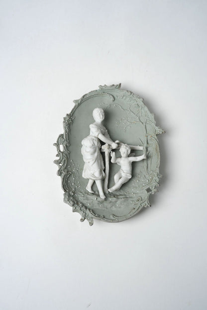 Victorian Bisque Porcelain Wall Plaque