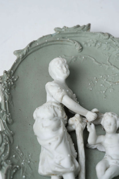 Victorian Bisque Porcelain Wall Plaque