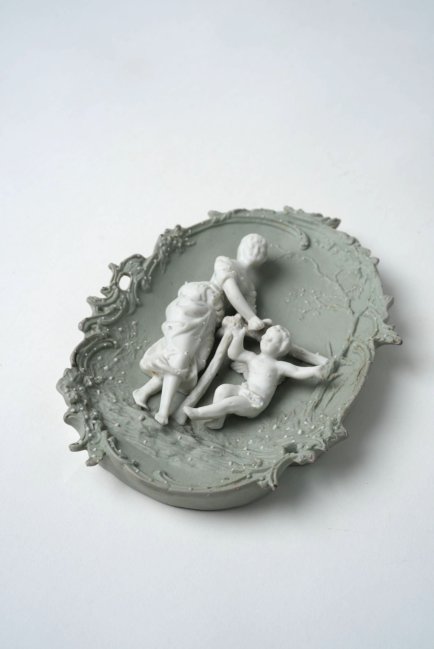 Victorian Bisque Porcelain Wall Plaque