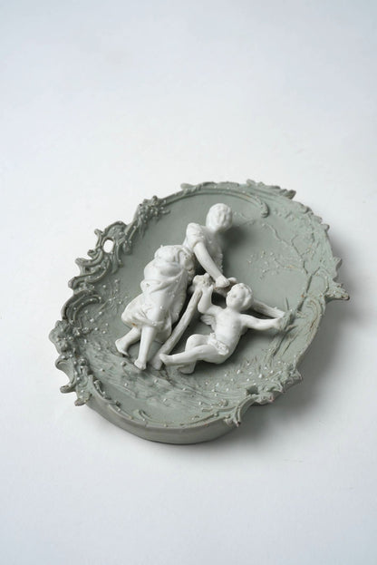 Victorian Bisque Porcelain Wall Plaque