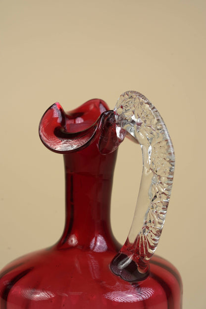 Victorian Cranberry Glass Hand‑Blown Decanter