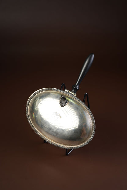 Victorian Silver-Plated Silent Butler with Gadroon Border & Ebonised Handle