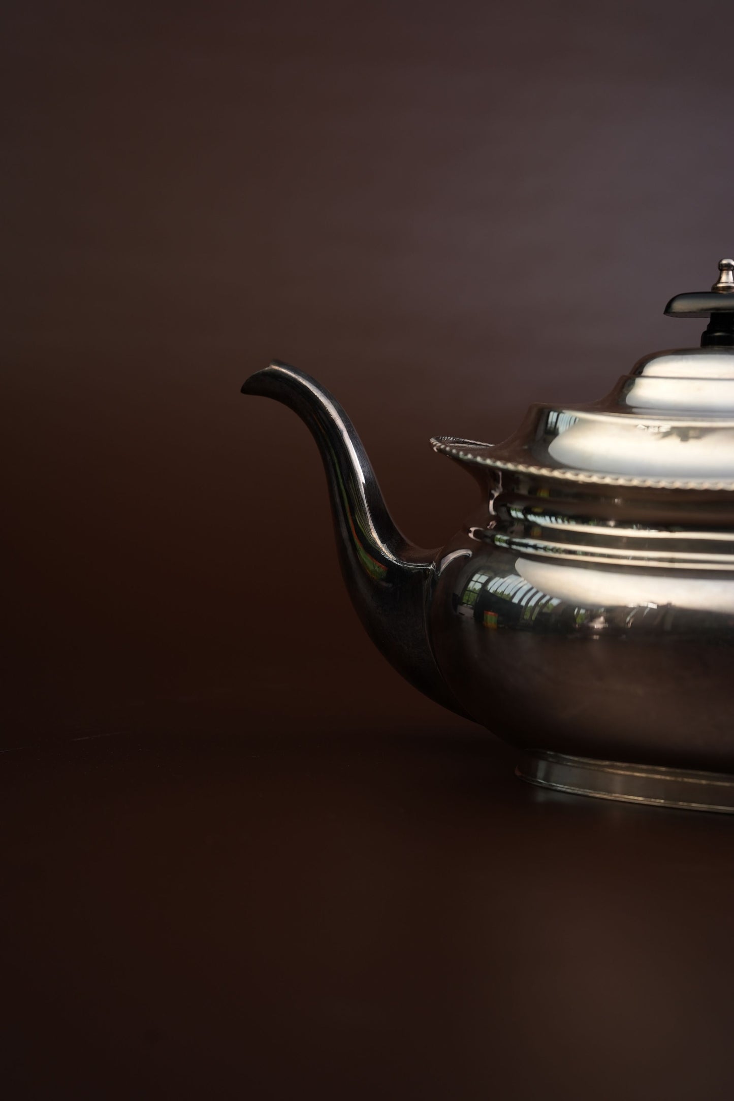 Victorian Silver-Plated Teapot with Beaded Lid & Ebonised Handle