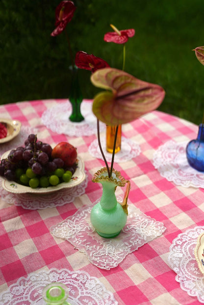 Victorian Uranium Opaline Green Glass Ewer Vase