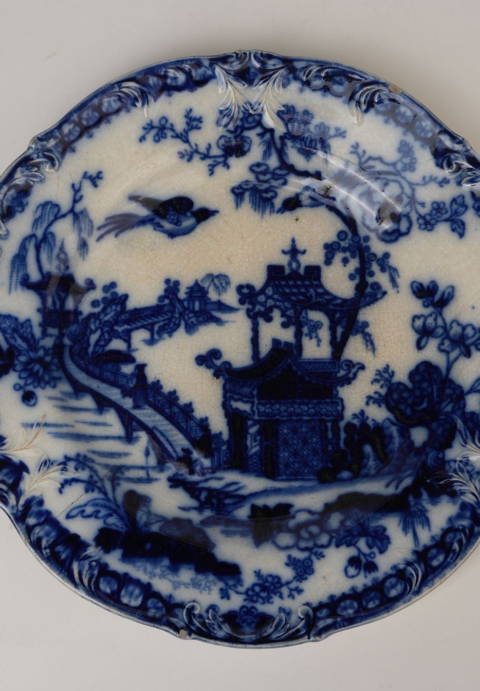 Victorian Rörstrand Pagoda Pattern Plate, 19th Century