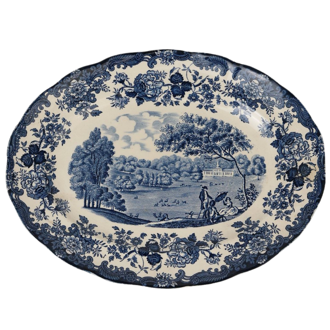 Vintage Hand Engraved Staffordshire Platter