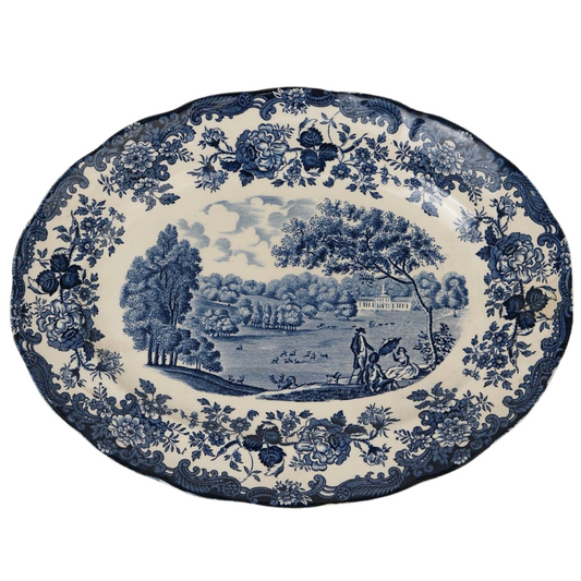 Vintage Hand Engraved Staffordshire Platter