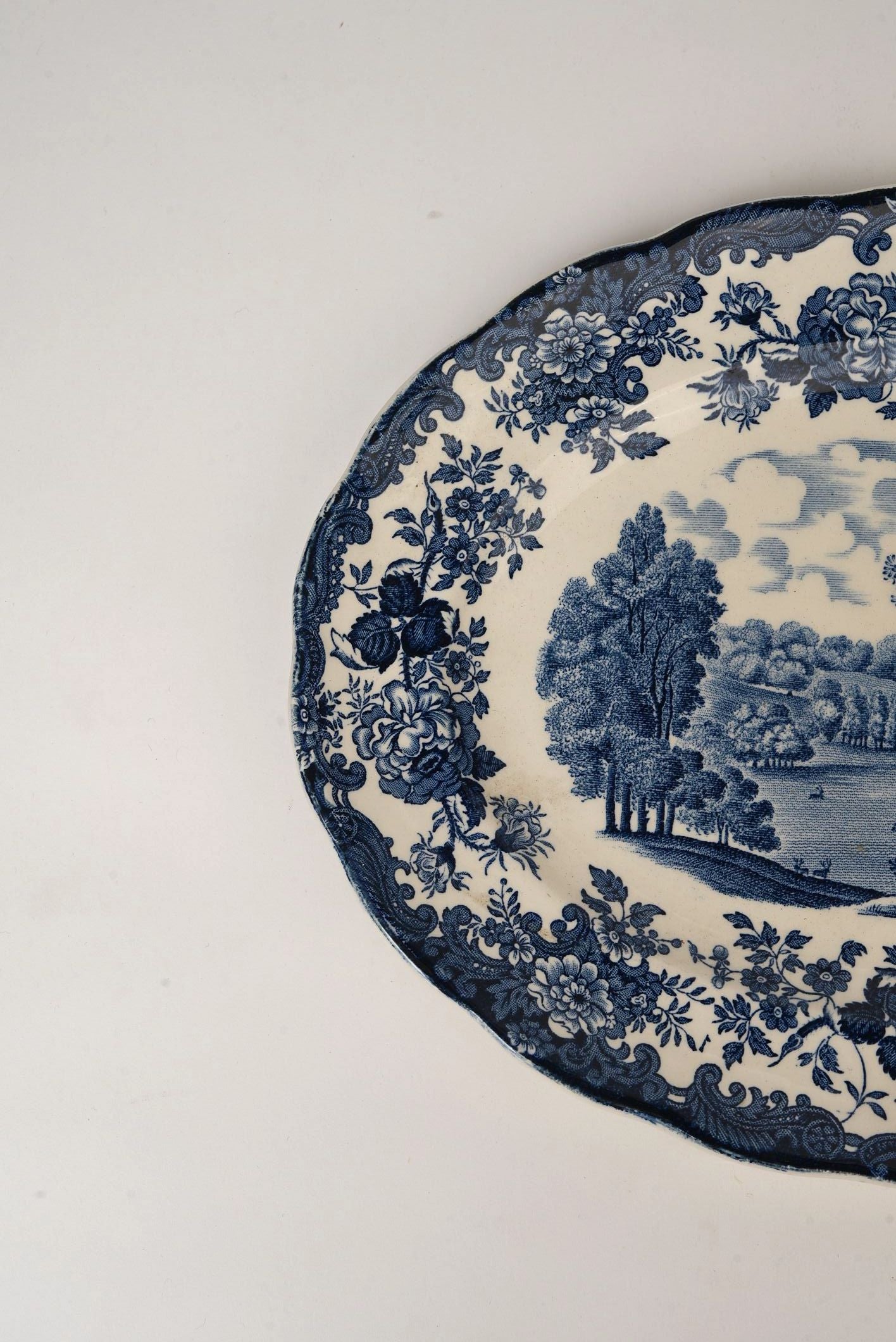 Vintage Hand Engraved Staffordshire Platter