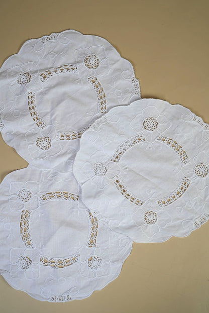 Vintage Cotton Table Mats | Set of 10
