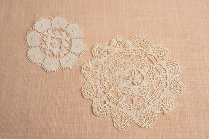 Vintage Crochet Doiley | Set of 2