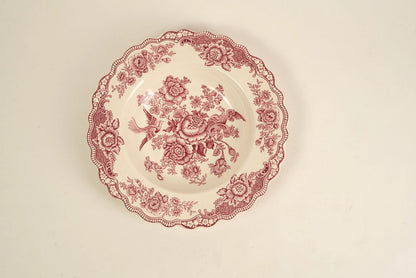 Vintage Crown Ducal "Bristol Pink" Transferware Soup Plate