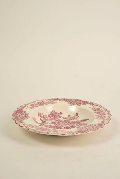 Vintage Crown Ducal "Bristol Pink" Transferware Soup Plate