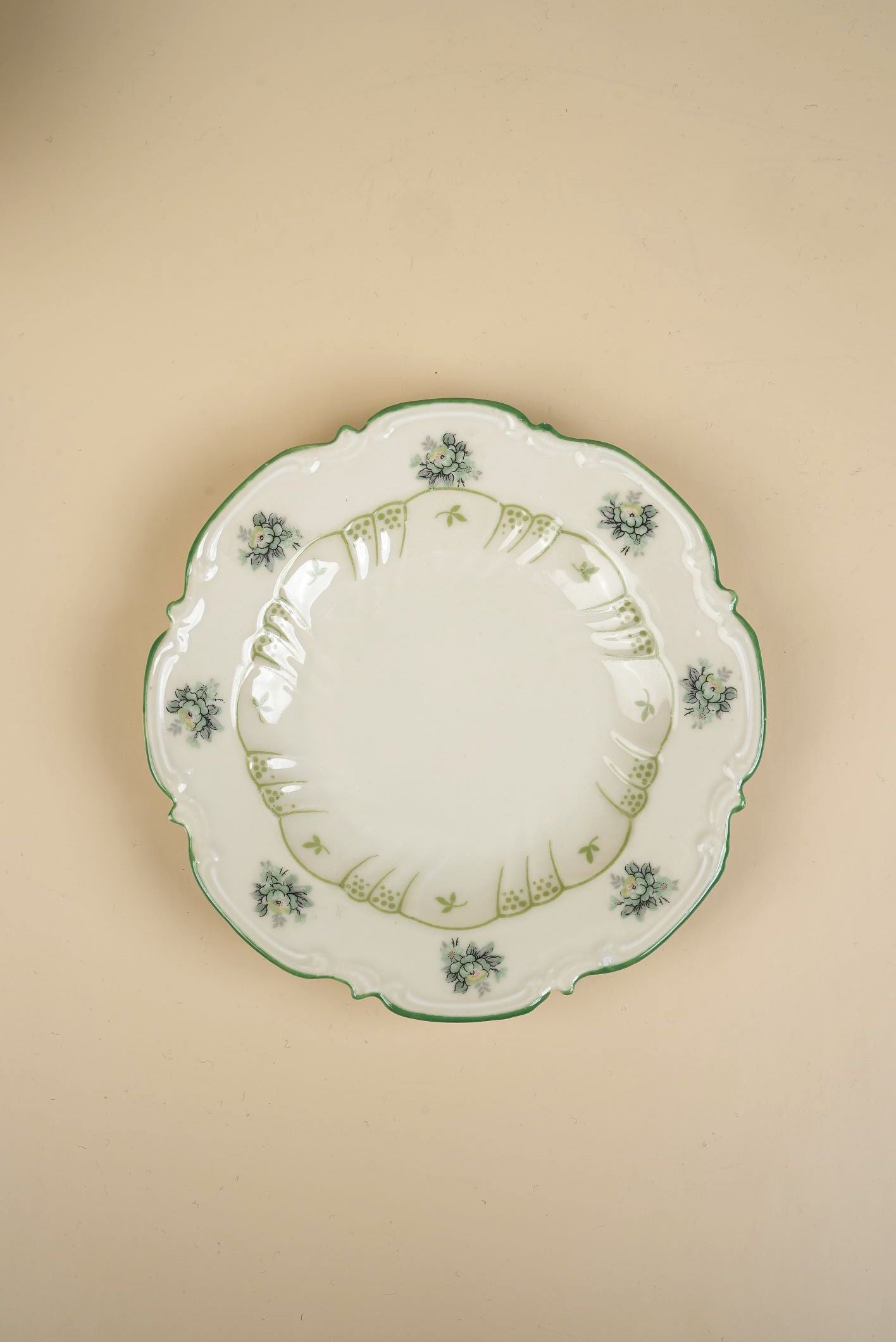 Vintage Delicate Green Cup & Saucer