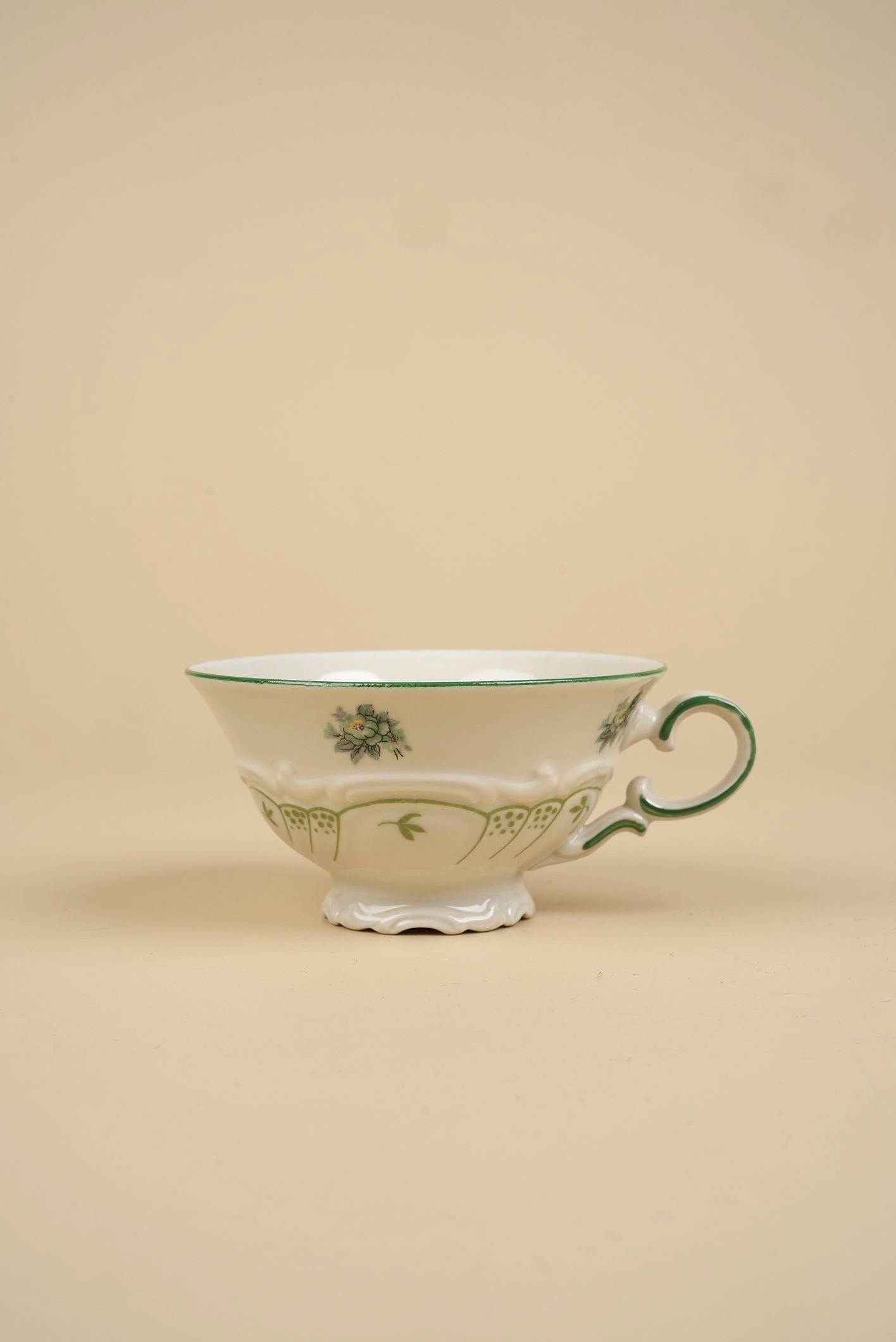 Vintage Delicate Green Cup & Saucer
