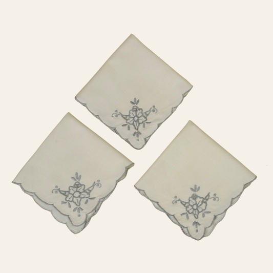 Vintage Embroidered Napkins | Set of 6