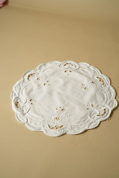 Vintage Embroidered Tray Cloth