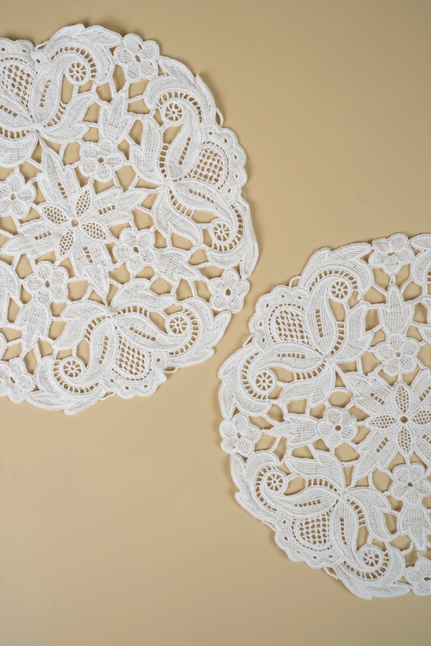 Vintage Embroidered Small Doilies | Set Of 2