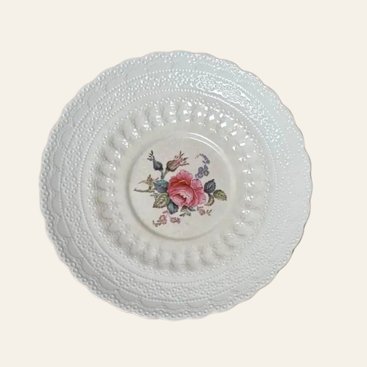 Spode Copeland English Pink Rose Embossed Plates | Set of 8