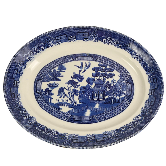 Vintage “Ye Olde Willow” Oval Serving Platter – Fenton, England