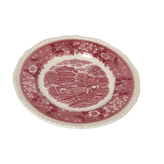 Set of 6 | Antique Adams 'Pastoral Scene' Dinner Plates