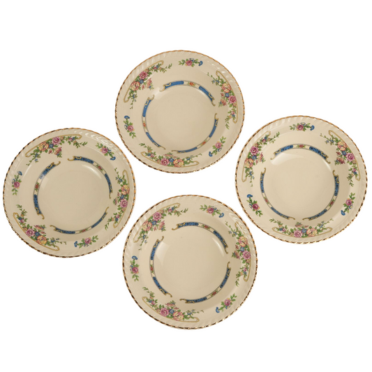 Vintage Johnson Bros. "Old English" Floral Rimmed Bowls, Set of 4