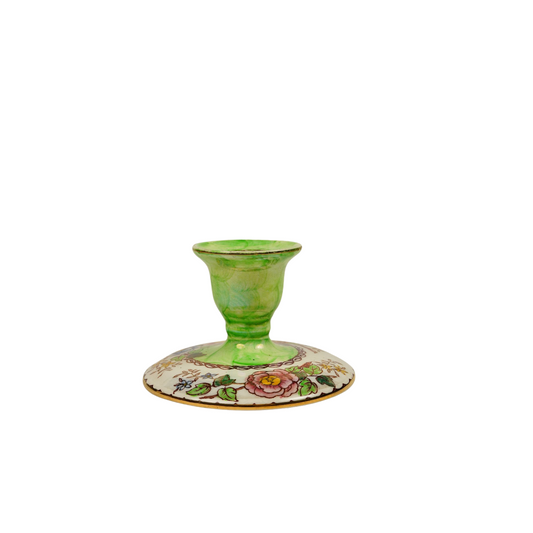 Maling Peony Rose Candle Holder With Gold Rim