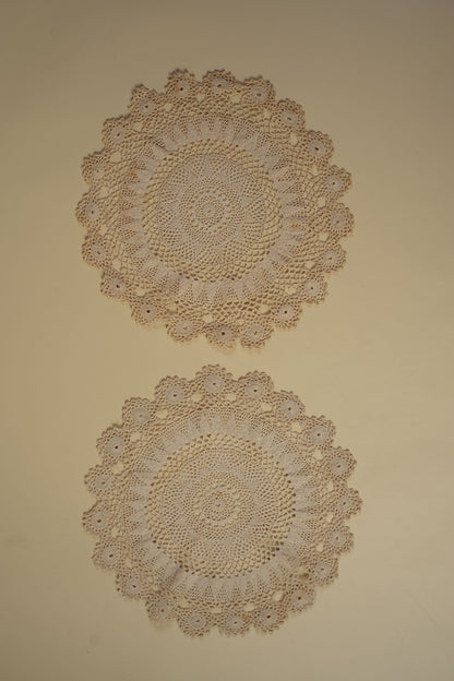 Vintage Crochet Doily | Set of 2