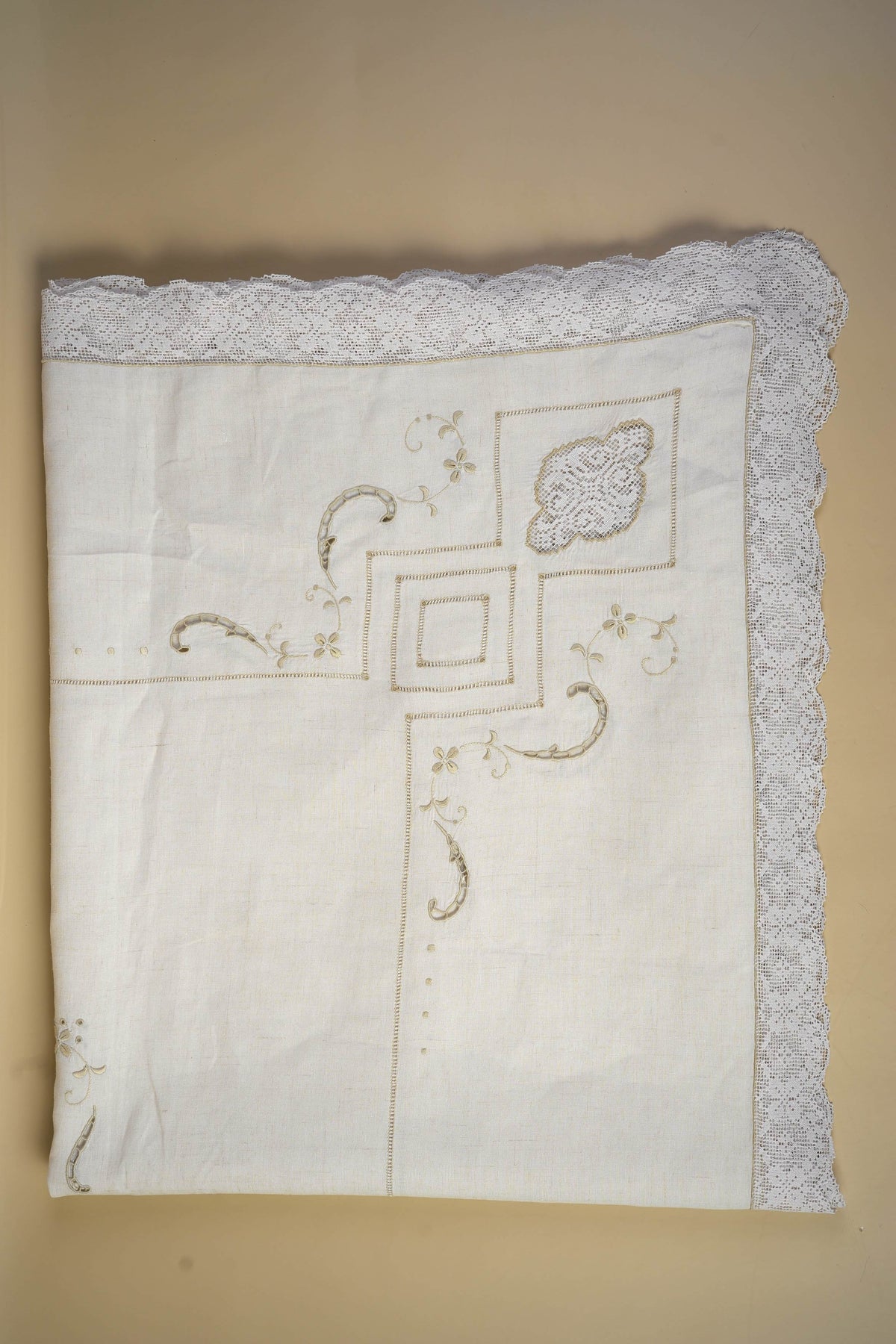 Vintage Embroidered Table Cover
