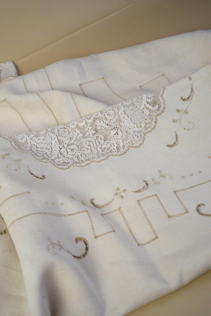 Vintage Embroidered Table Cover