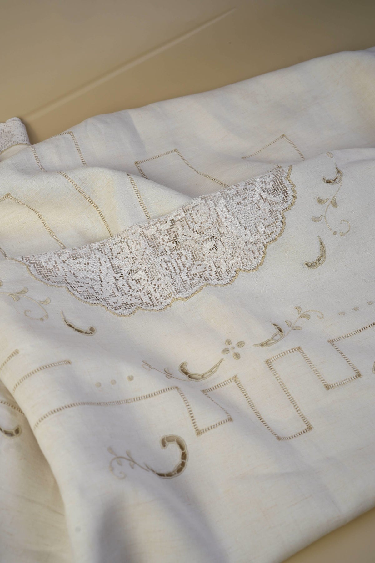 Vintage Embroidered Table Cover