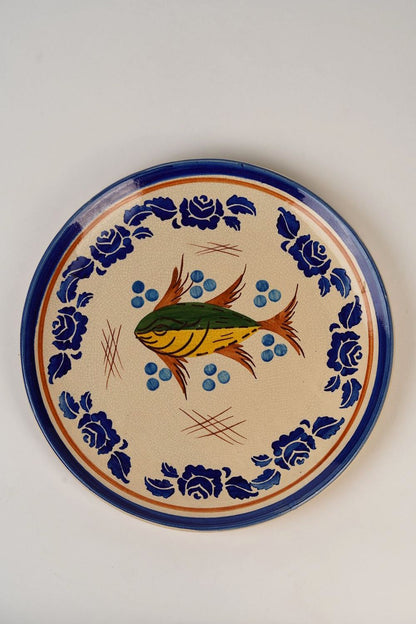 Vintage Mediterranean Fish Plate | Large