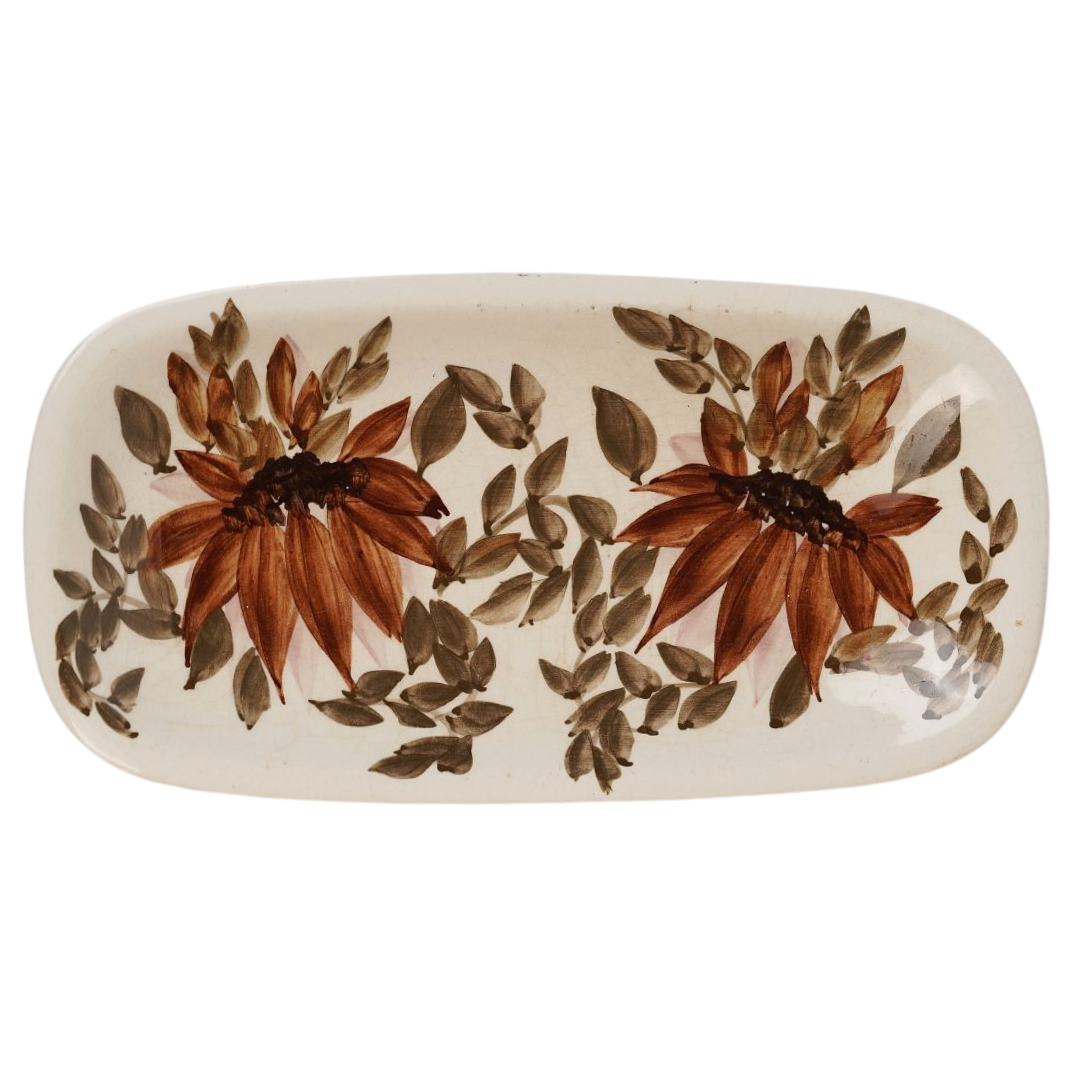 Ochre Floral Trinket Plate