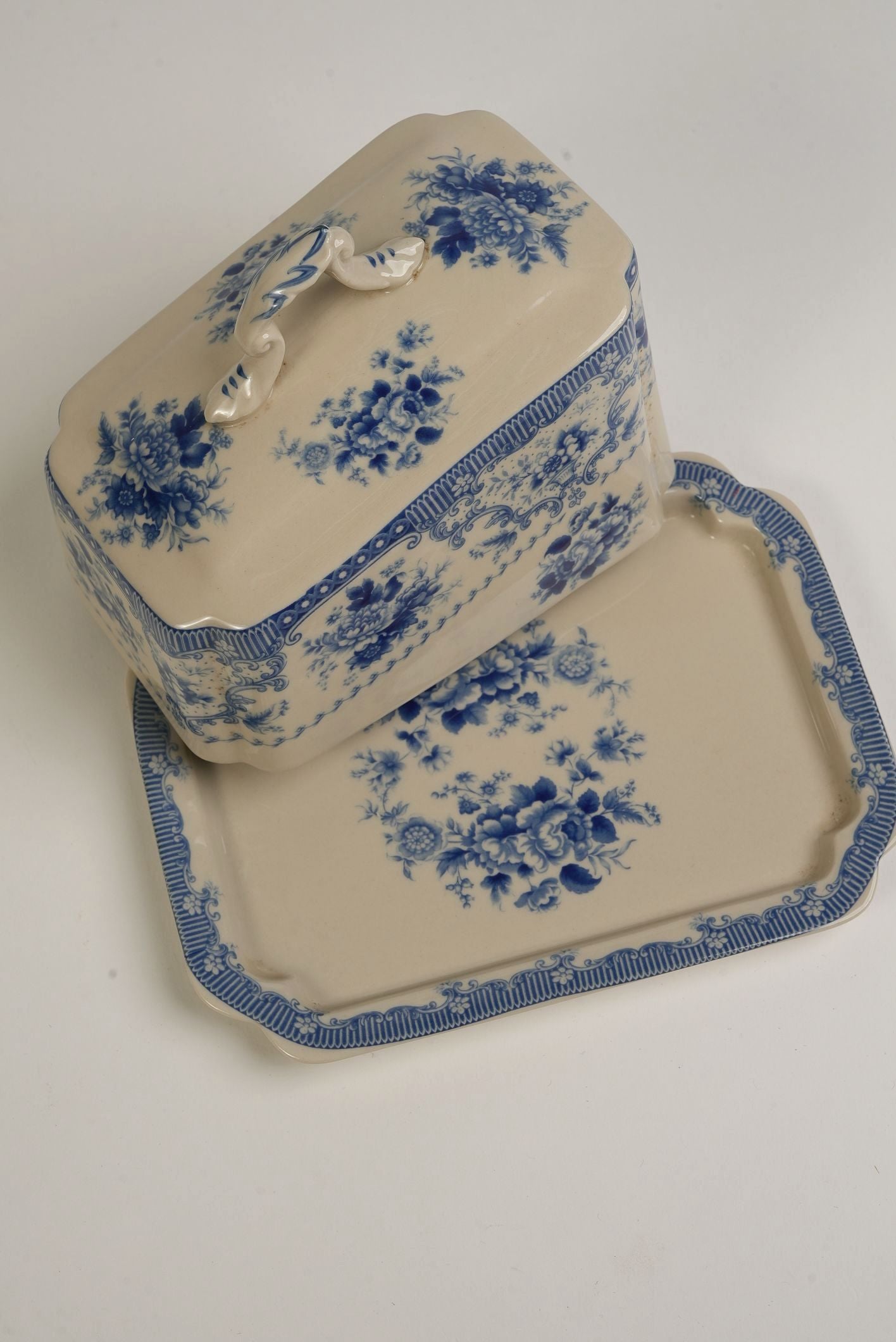 Vintage Powell Craft Floral Butter Dish