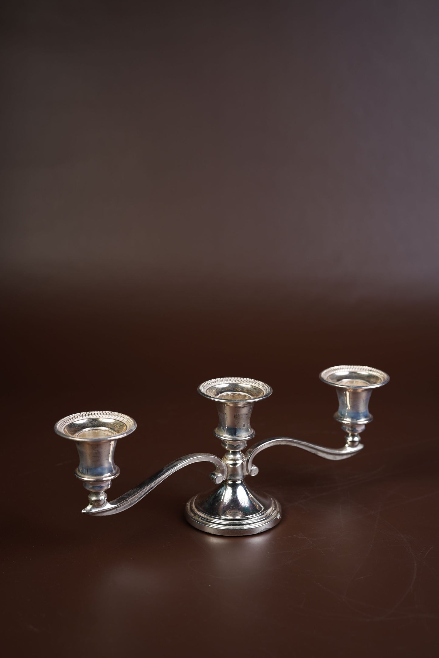 Silver-Plated Three-Arm Candelabrum