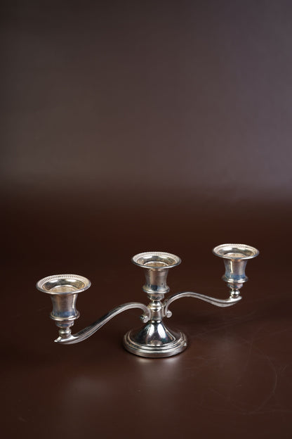 Silver-Plated Three-Arm Candelabrum