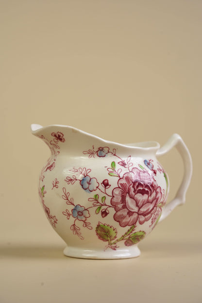 Vintage English Floral Transferware Milk Jug
