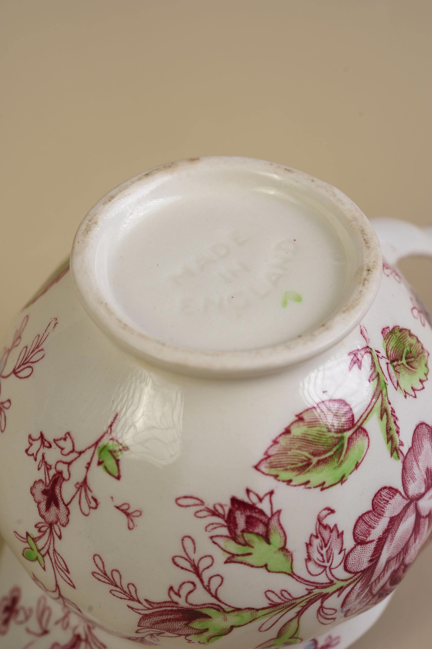 Vintage English Floral Transferware Milk Jug