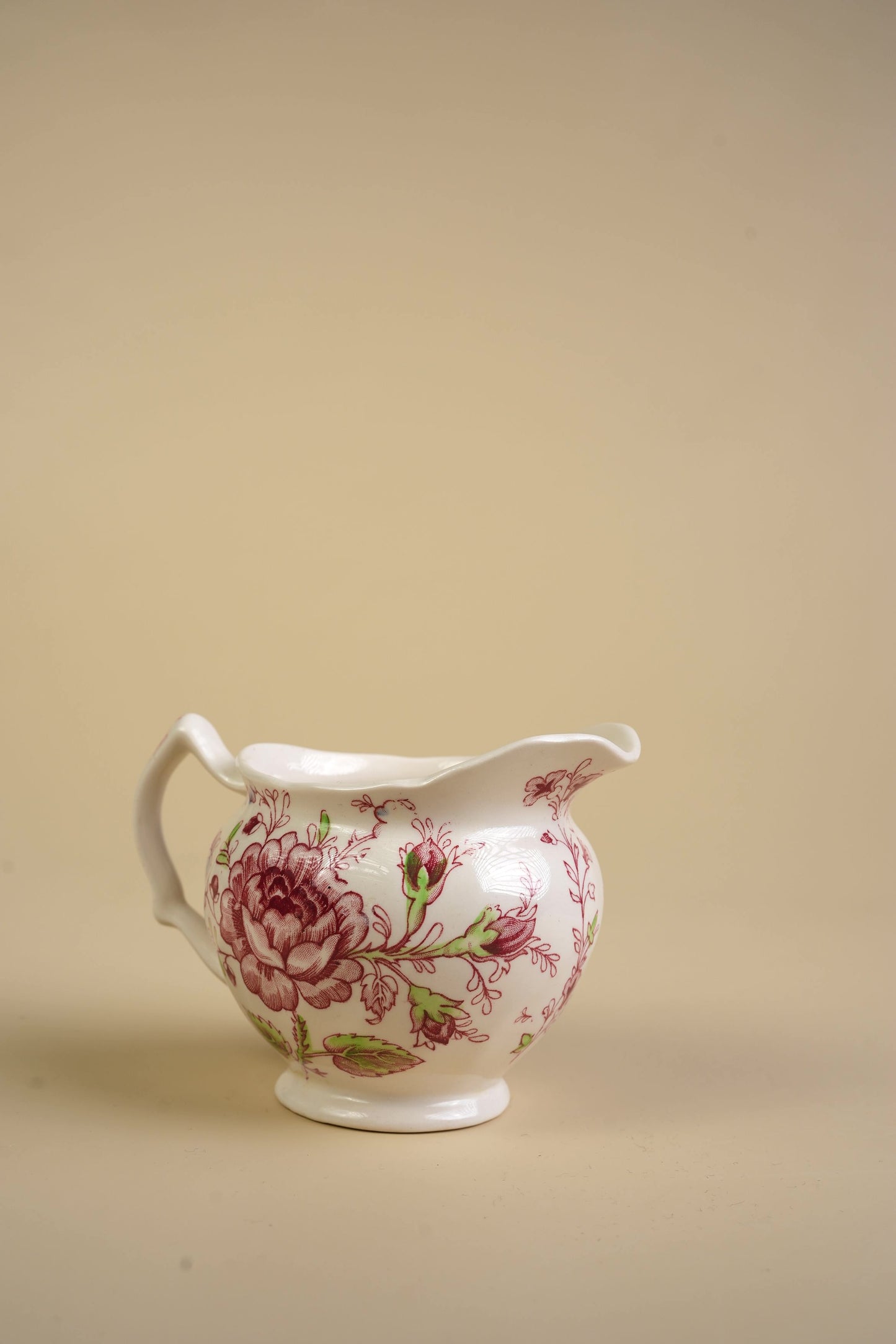 Vintage English Floral Transferware Milk Jug