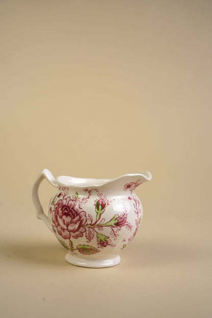Vintage English Floral Transferware Milk Jug