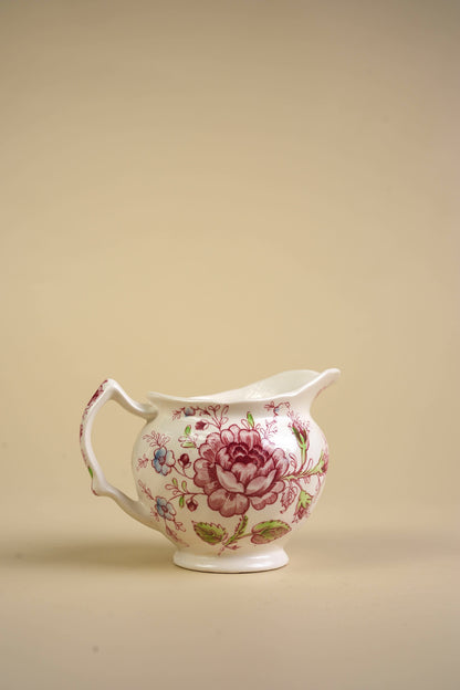 Vintage English Floral Transferware Milk Jug