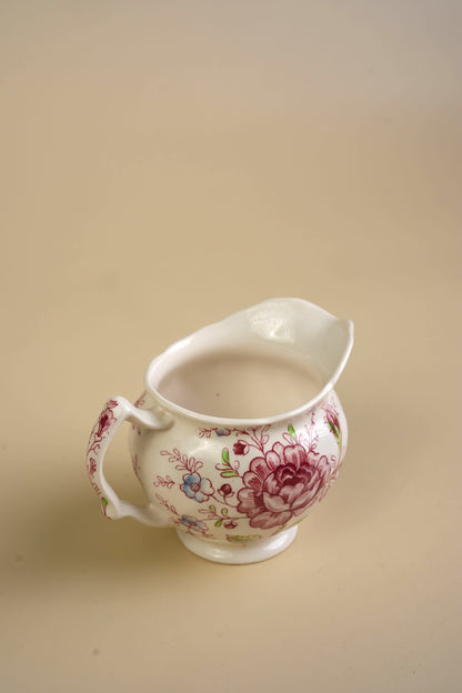 Vintage English Floral Transferware Milk Jug