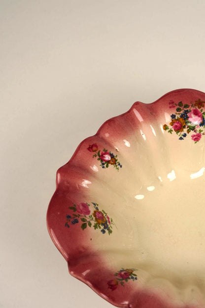 Vintage Staffordshire Floral Bowl