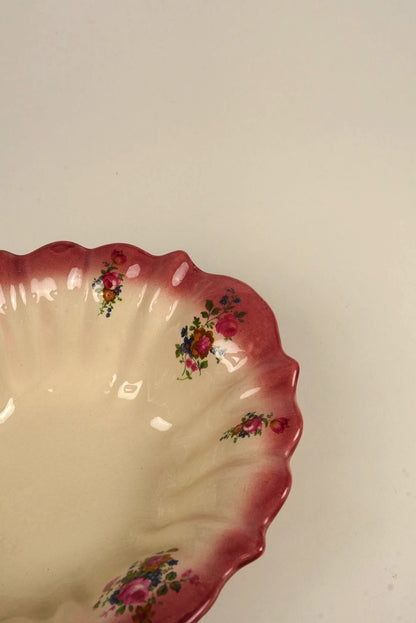 Vintage Staffordshire Floral Bowl