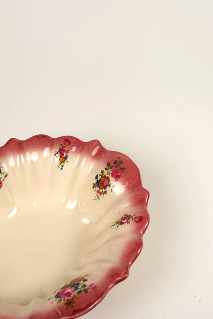 Vintage Staffordshire Floral Bowl