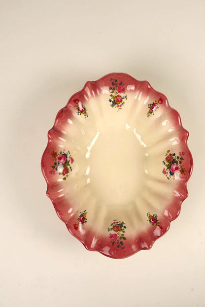 Vintage Staffordshire Floral Bowl